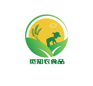 绿色剪影粮食农产品食品商标标志LOGO粮食logo